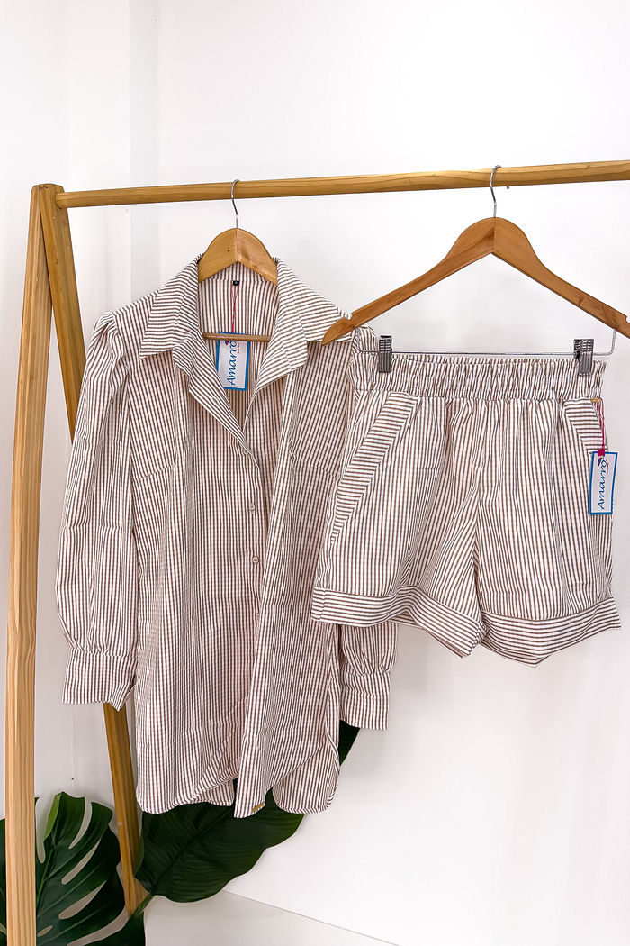 KIT BALI (CHEMISE E SHORT) - BAUNILHA