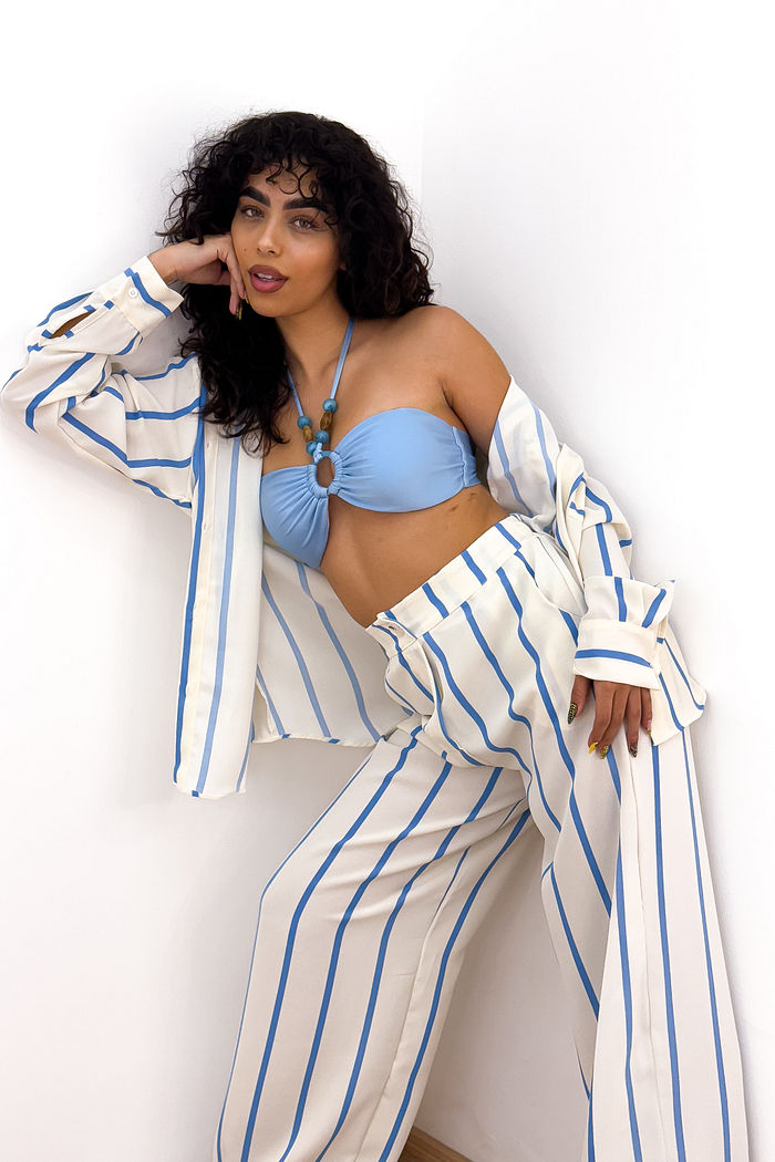 CONJUNTO NÁUTICO - LISTRADO AZUL