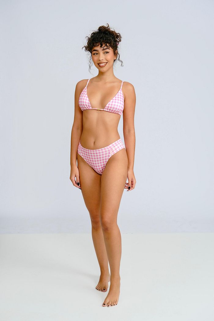 XADREZ ROSA - CORTININHA CALCINHA TRADICIONAL