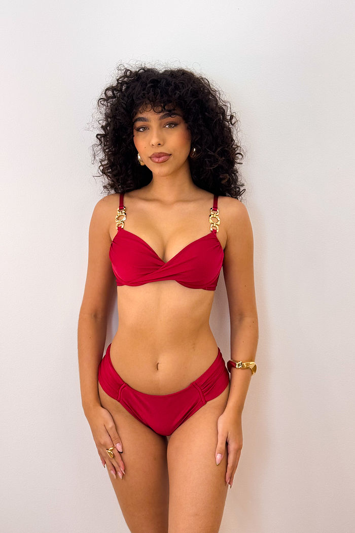 ARO MEIA TAÇA COM CALCINHA BOMBOM - VERMELHO DIVINO