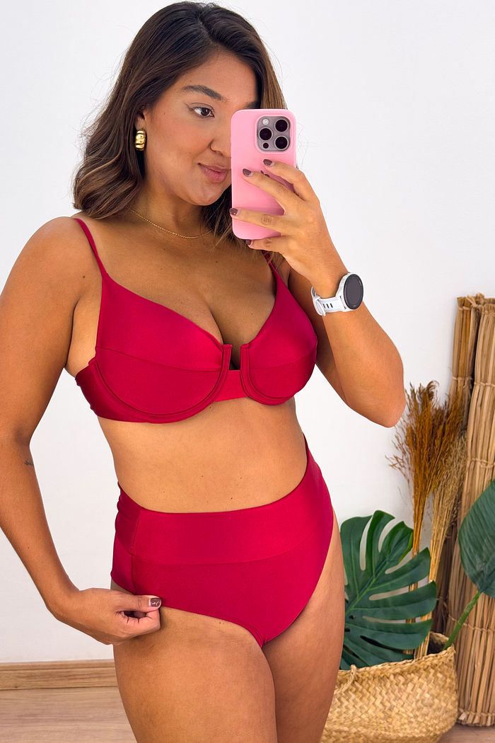 ARO RETRÔ HOT PANTS TRILOBAL - VERMELHO DIVINO