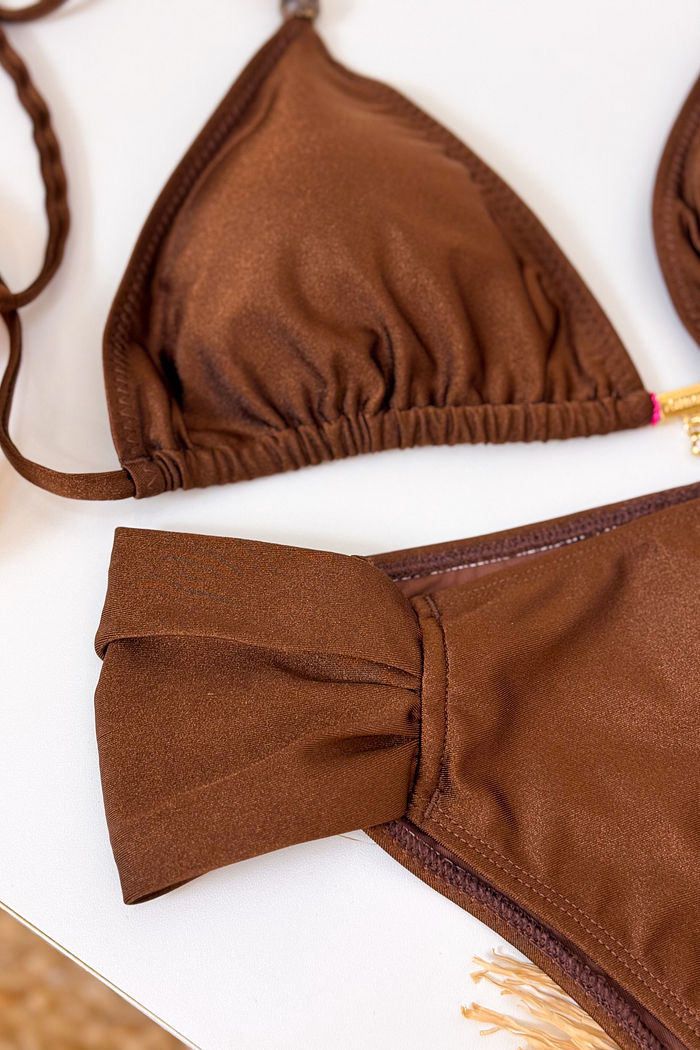 CORTININHA MIÇANGAS CALCINHA BOMBOM - MARROM CAFÉ