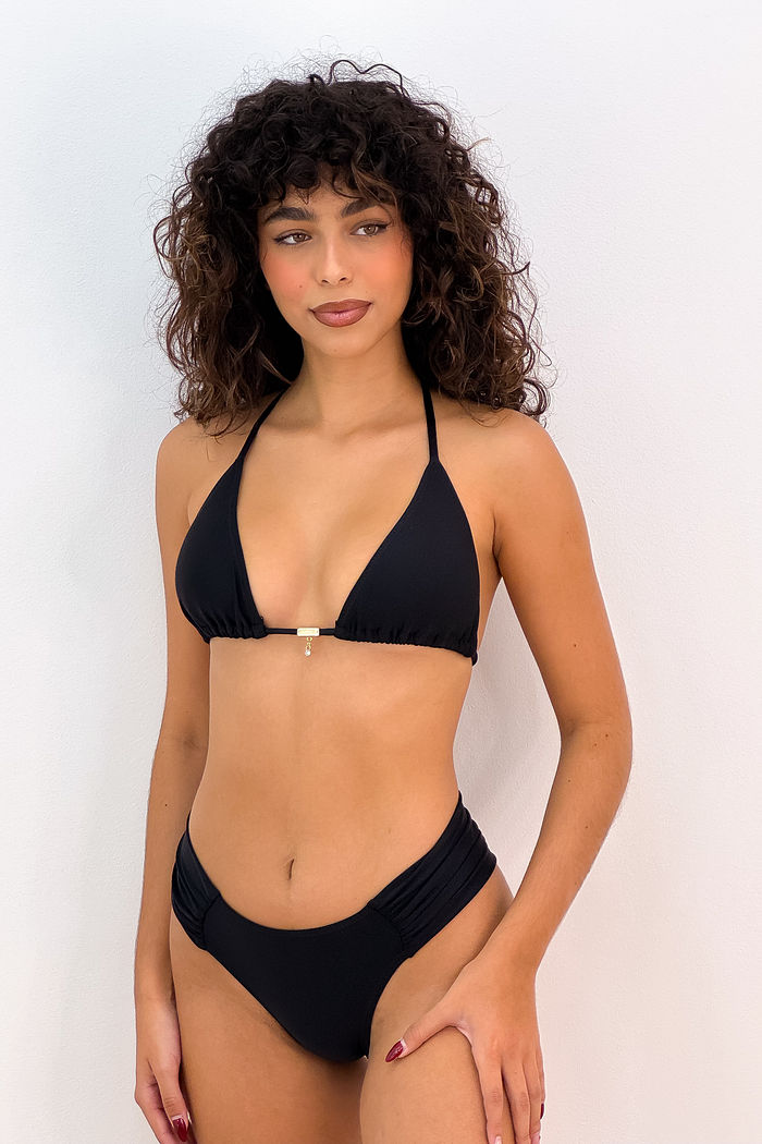 CORTININHA BOMBOM FIO DUPLO - PRETO