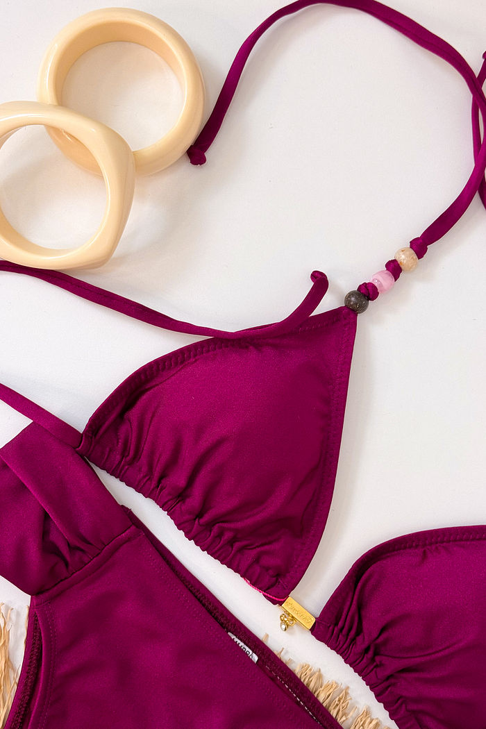 CORTININHA MIÇANGAS CALCINHA BOMBOM - BORDÔ