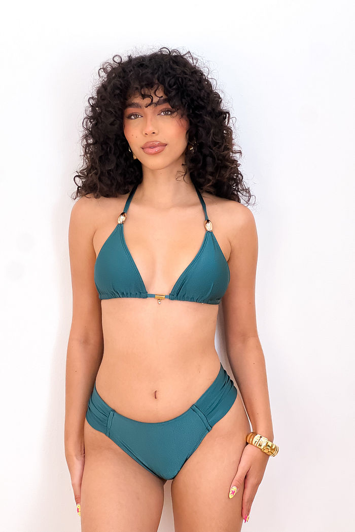 CORTININHA CELESTE COM CALCINHA BOMBOM - PALACE