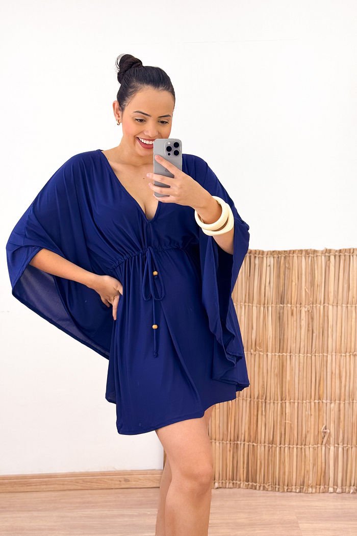 KAFTAN CURTA - AZUL MARINHO