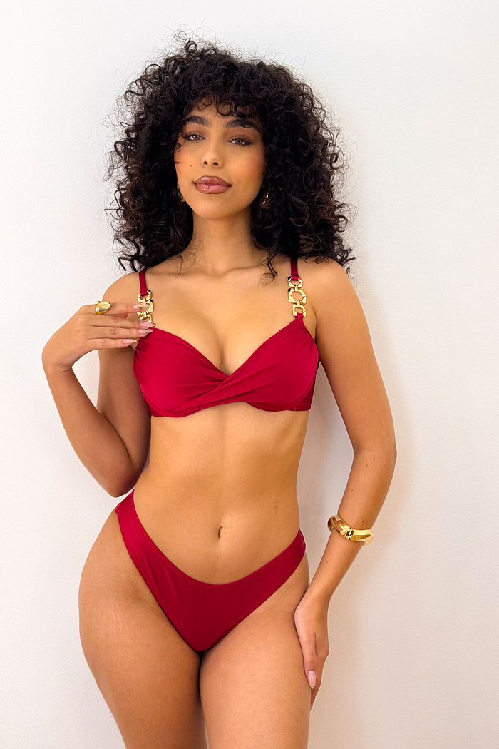 ARO MEIA TAÇA COM CALCINHA ASA DELTA - VERMELHO DIVINO