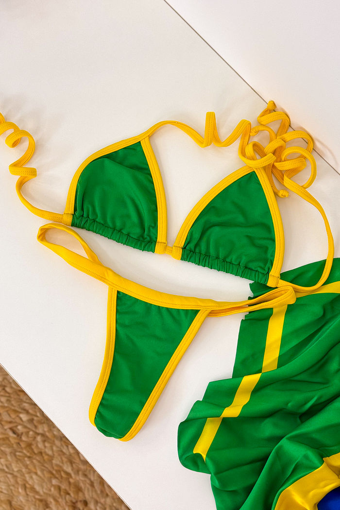 CORTININHA RIO - AMARELO E VERDE