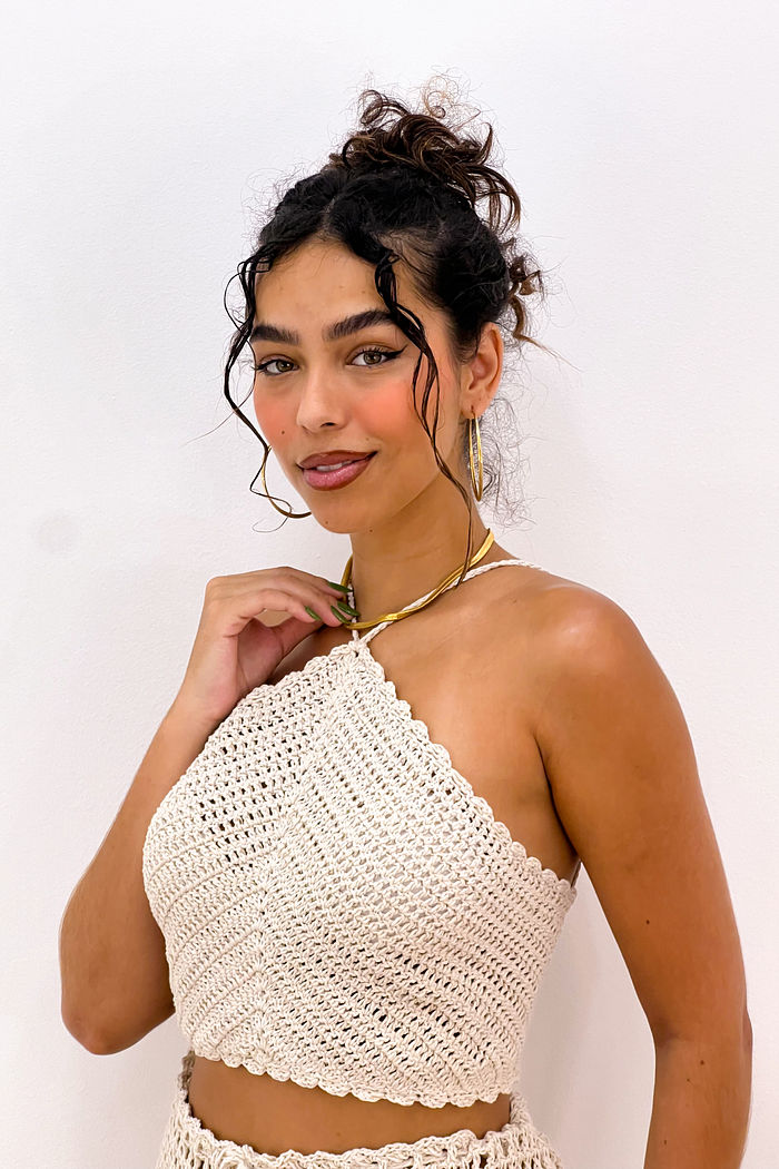 CROPPED CROCHÊ - OFF WHITE