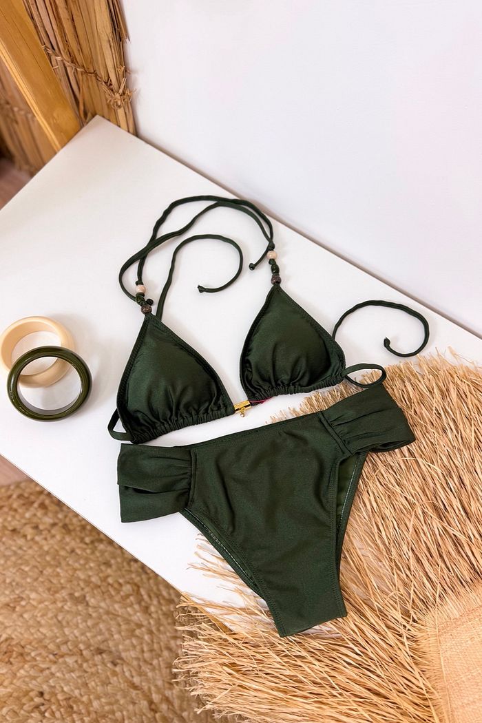 CORTININHA MIÇANGAS CALCINHA BOMBOM - VERDE MILITAR