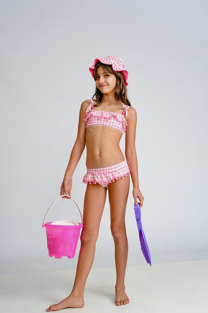 XADREZ ROSA - CHAPÉU INFANTIL