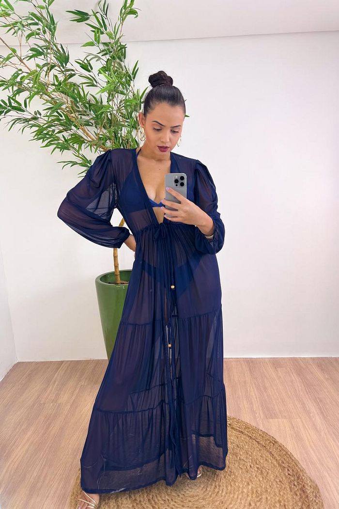 SAÍDA LONGA ILUSION - AZUL MARINHO