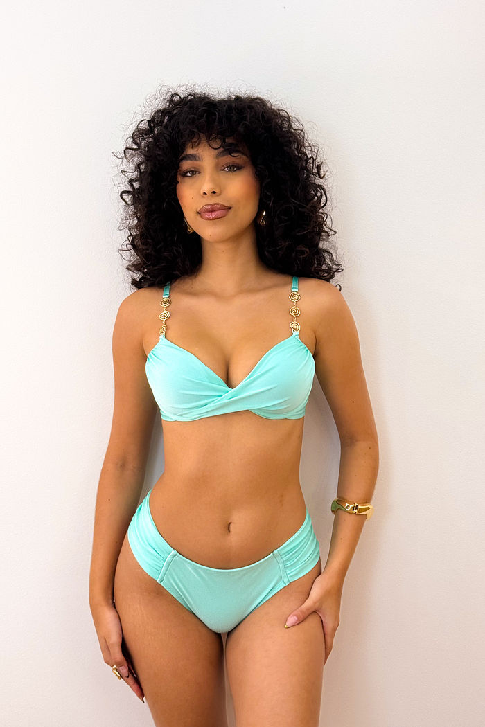 ARO MEIA TAÇA COM CALCINHA BOMBOM - VERDE ÁGUA