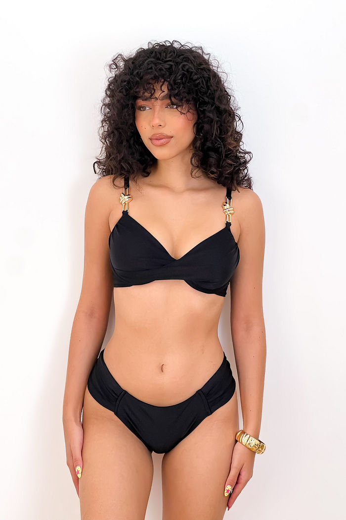 ARO MEIA TAÇA COM CALCINHA BOMBOM - PRETO