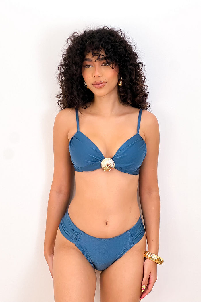 ARO MEIA TAÇA COM CALCINHA BOMBOM - AZUL GALÁXIA