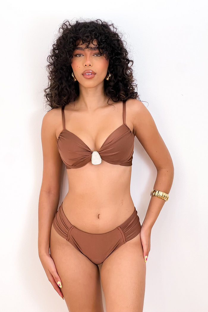 ARO MEIA TAÇA COM CALCINHA BOMBOM - MARROM