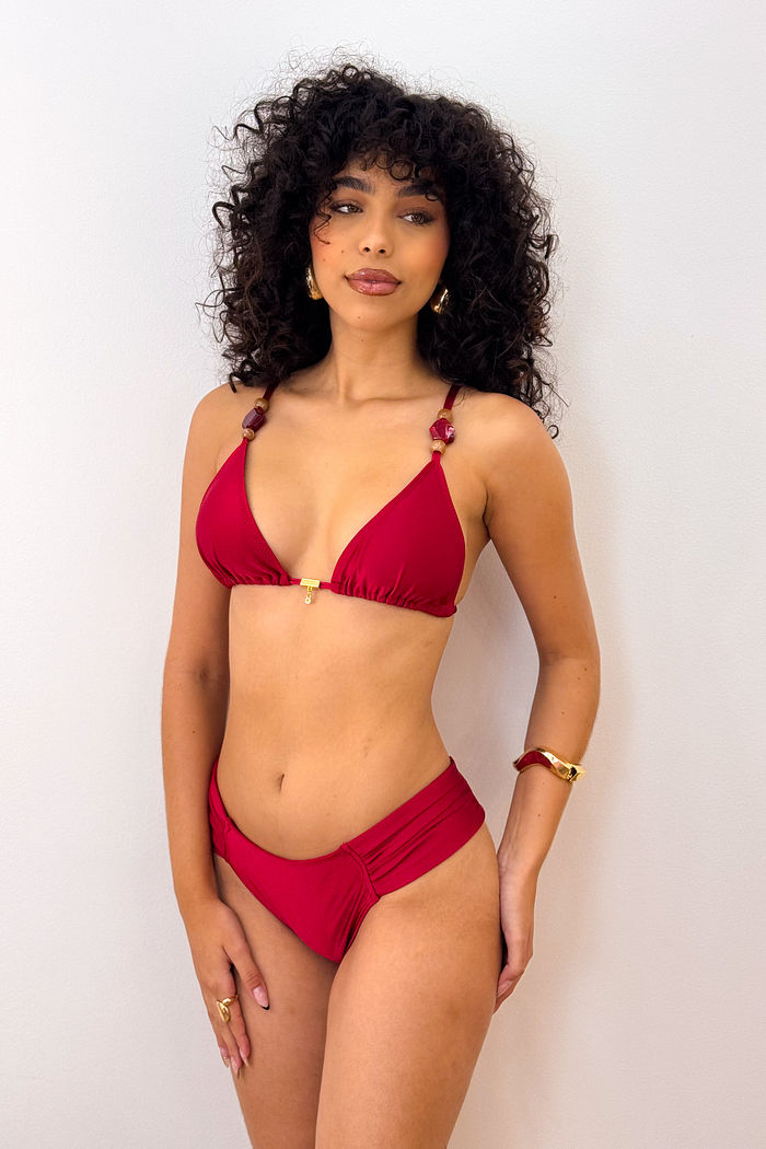 CORTININHA BALI COM CALCINHA BOMBOM - VERMELHO DIVINO