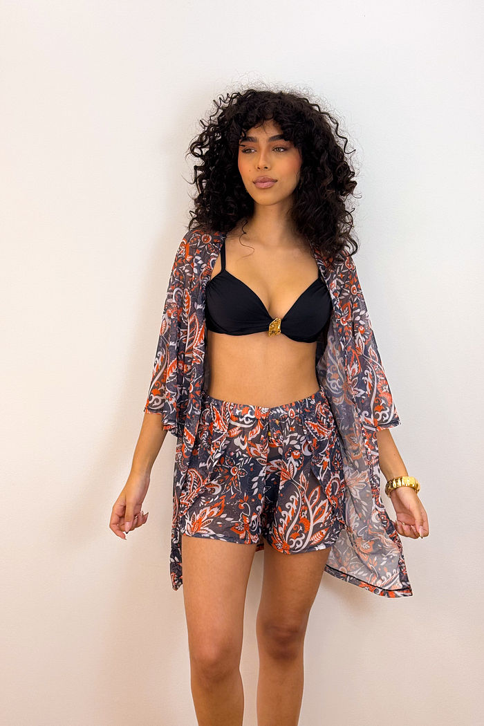 KIT RIO - FLORAL CINZA