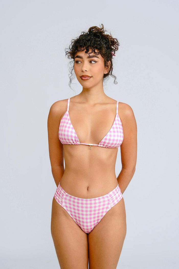 XADREZ ROSA - CORTININHA CALCINHA TRADICIONAL