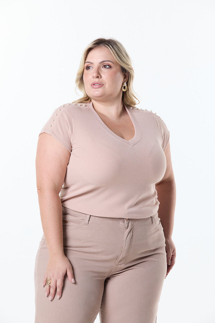 BLUSA PLUS RIBANA CANELADA 2X1