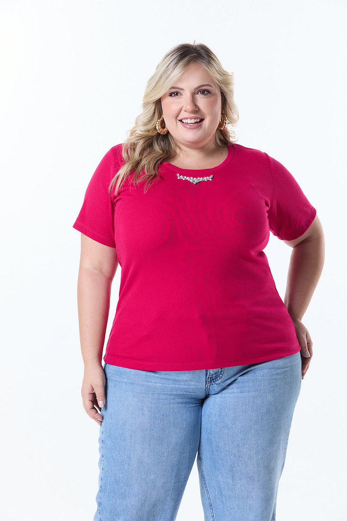 BLUSA PLUS RIBANA CANELADA 2X1