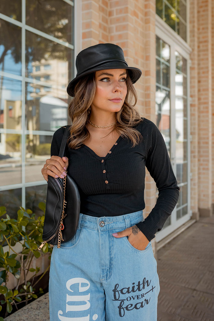 BLUSA FEM ML RIBANA 6X3 BOTÕS DEC