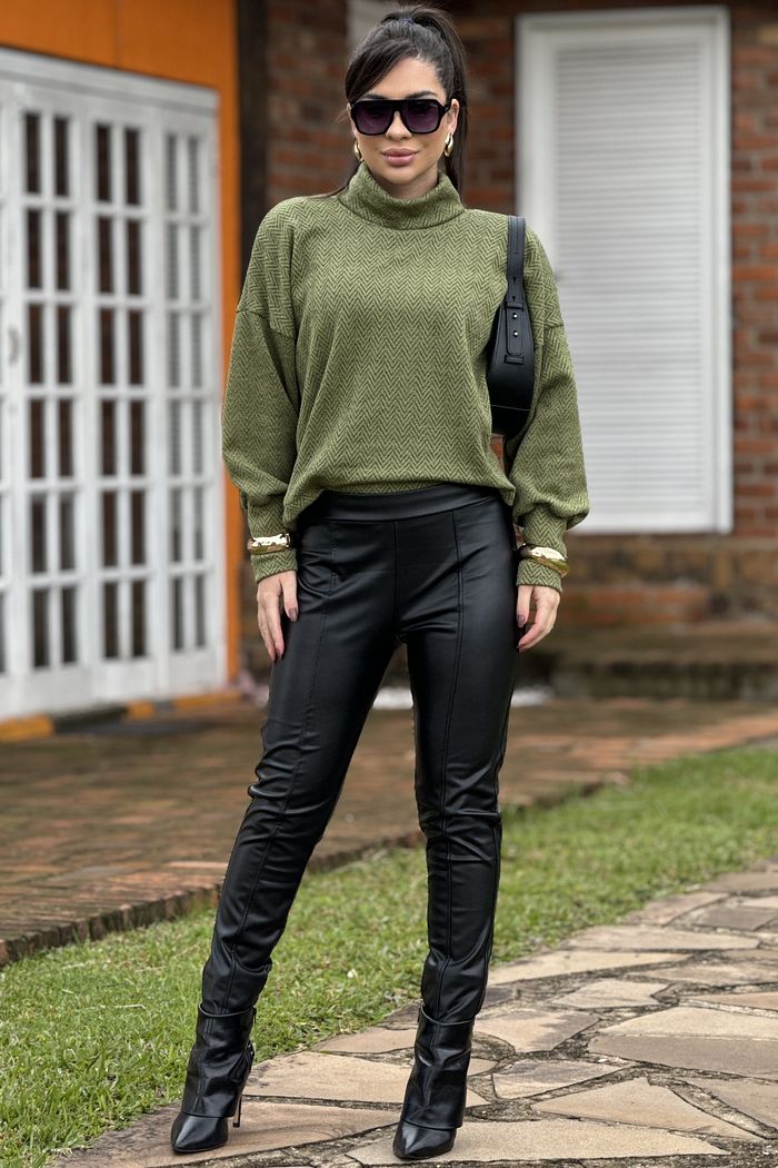 Calça Skinny Courino Preto
