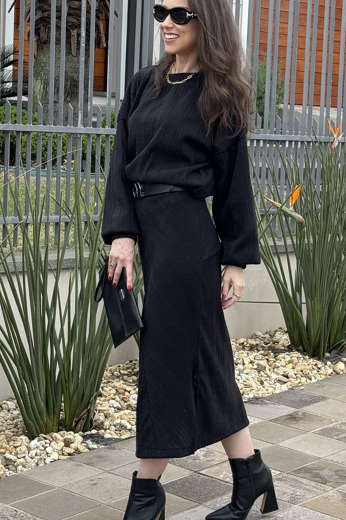 Saia Tricot Simone Preto