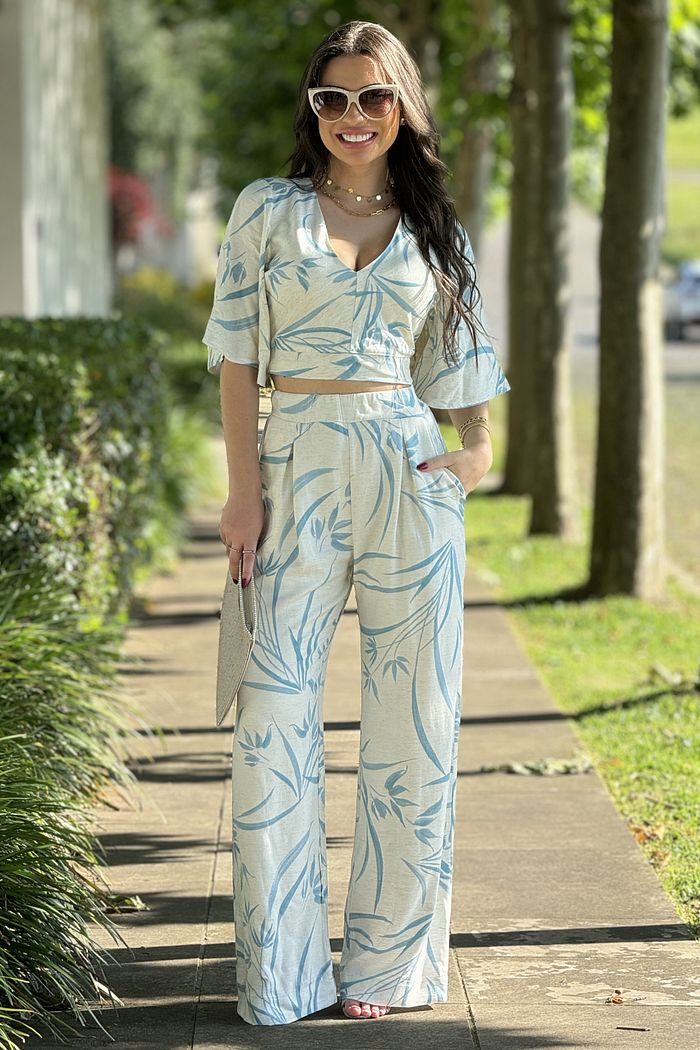 Pantalona Kaci Estampada Azul