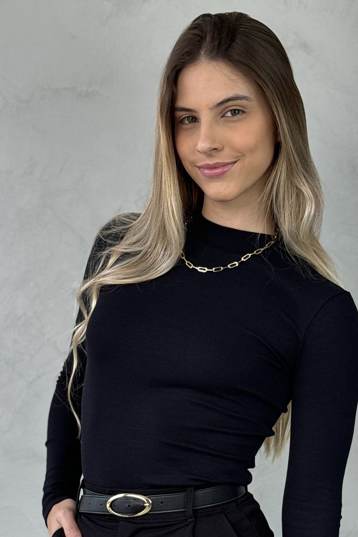 Basiquinha Manga Longa Preto Onix