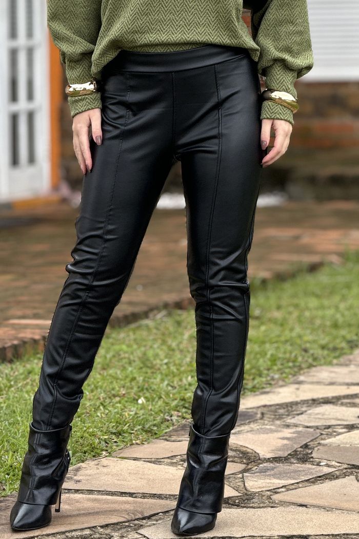 Calça Skinny Courino Preto