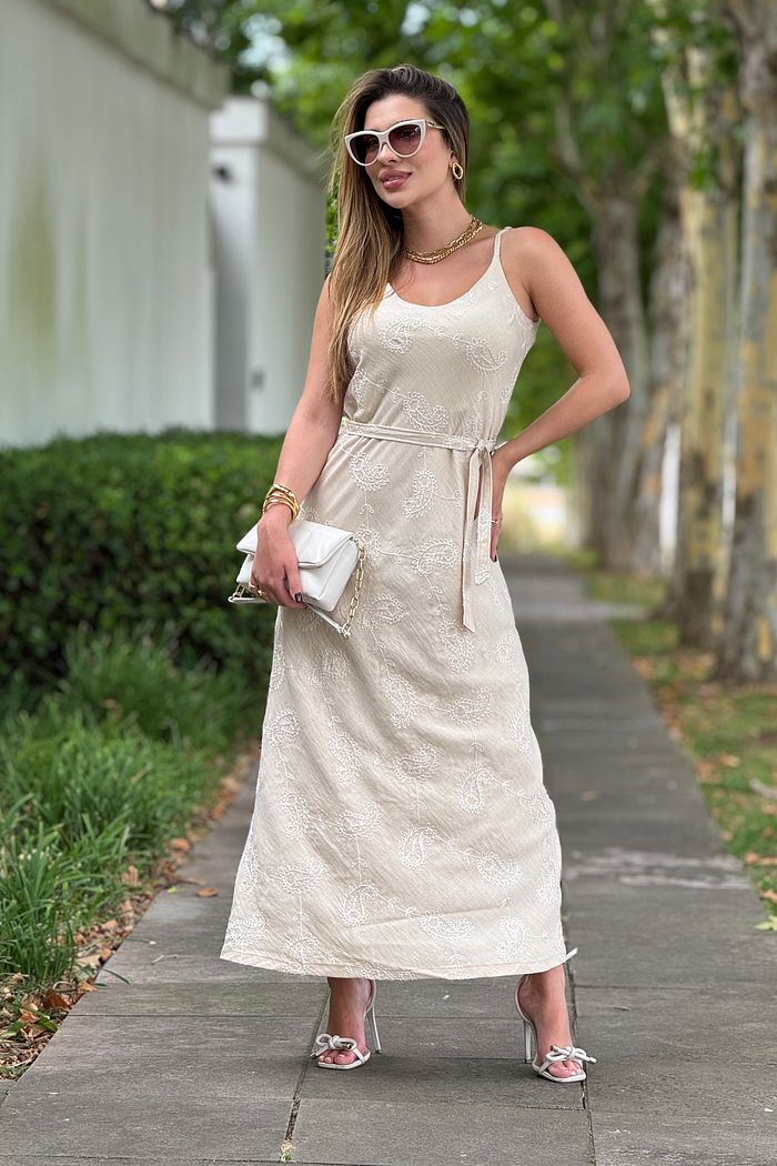 Vestido Amélia Areia