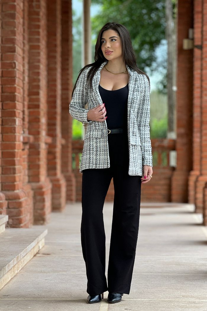 Blazer Alfaiataria Tweed Off