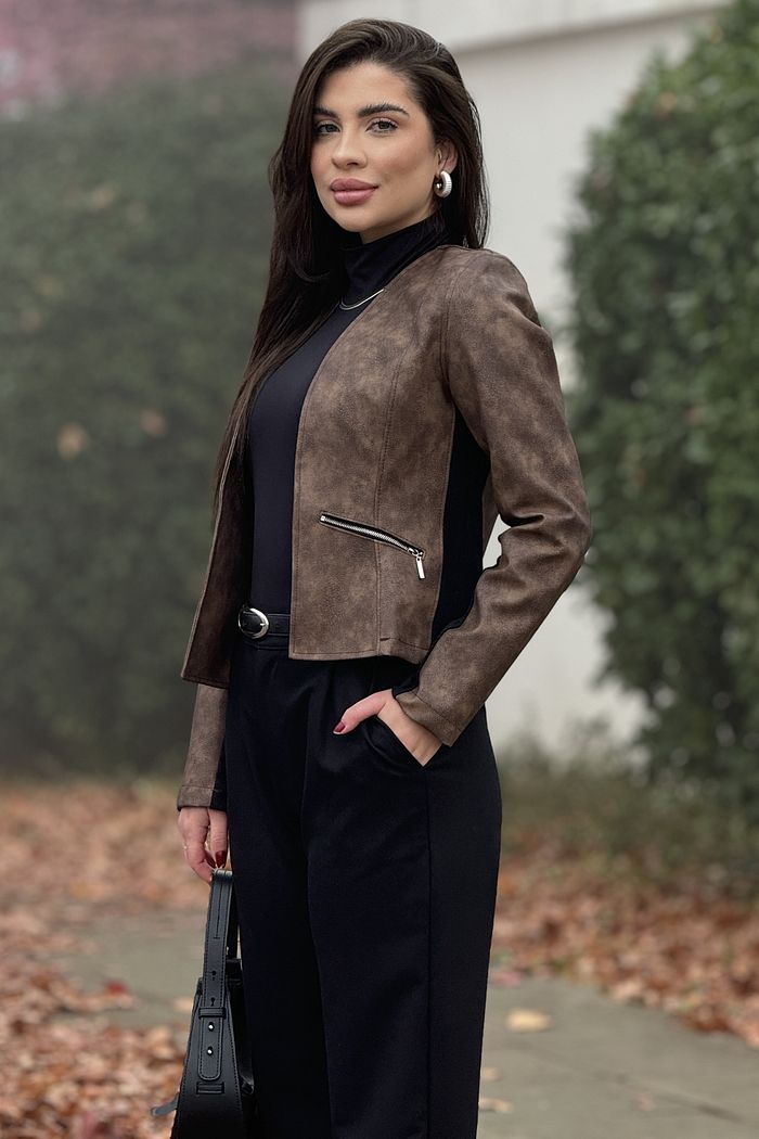 Jaqueta Courino Estonada Marrom