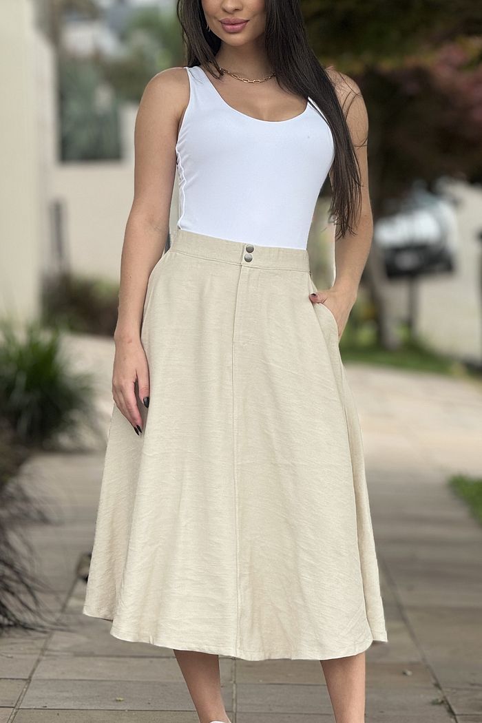 Saia Midi Rafaela Nude