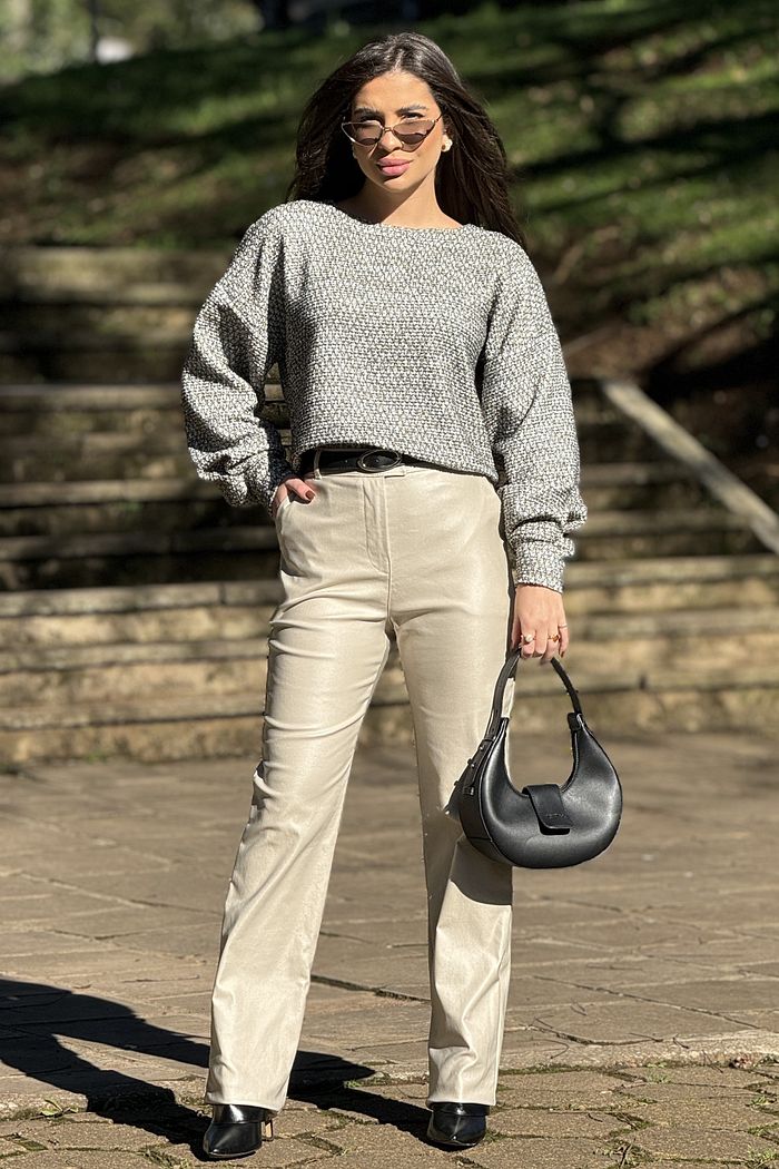 Wide Leg Resinada Pérola