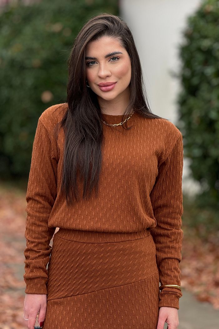 Blusa Tricot Rebeca Caramelo