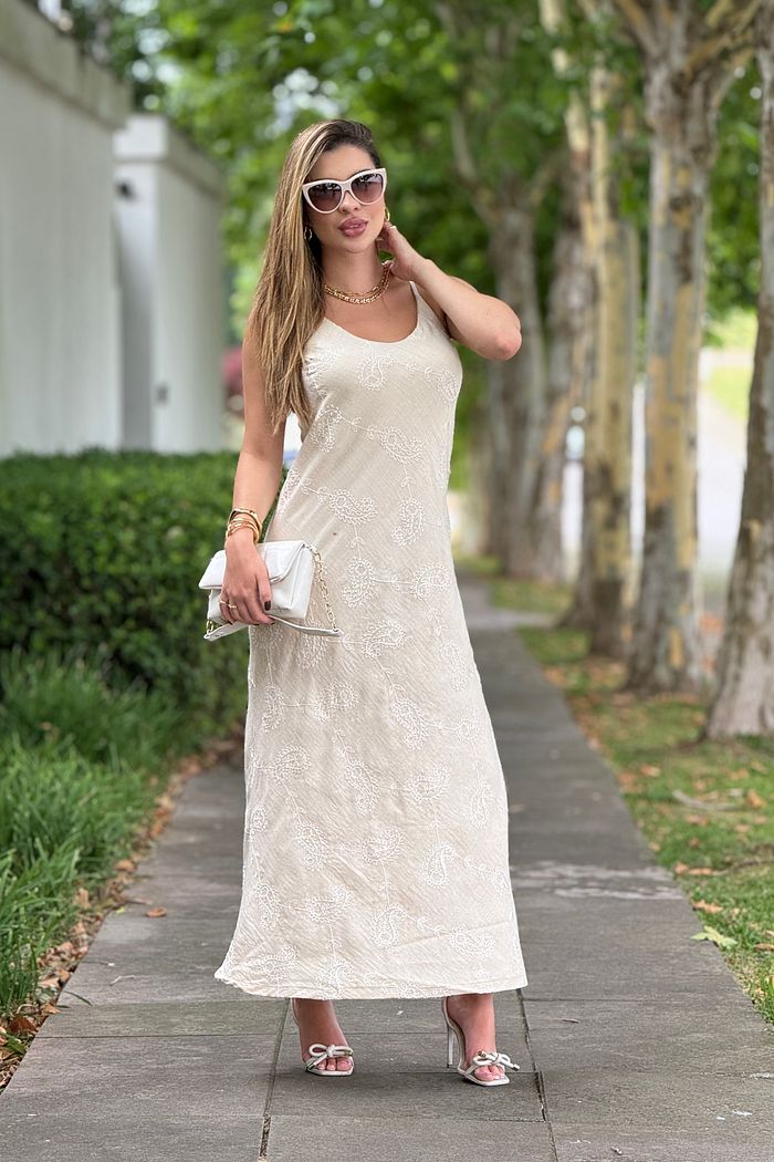 Vestido Amélia Areia