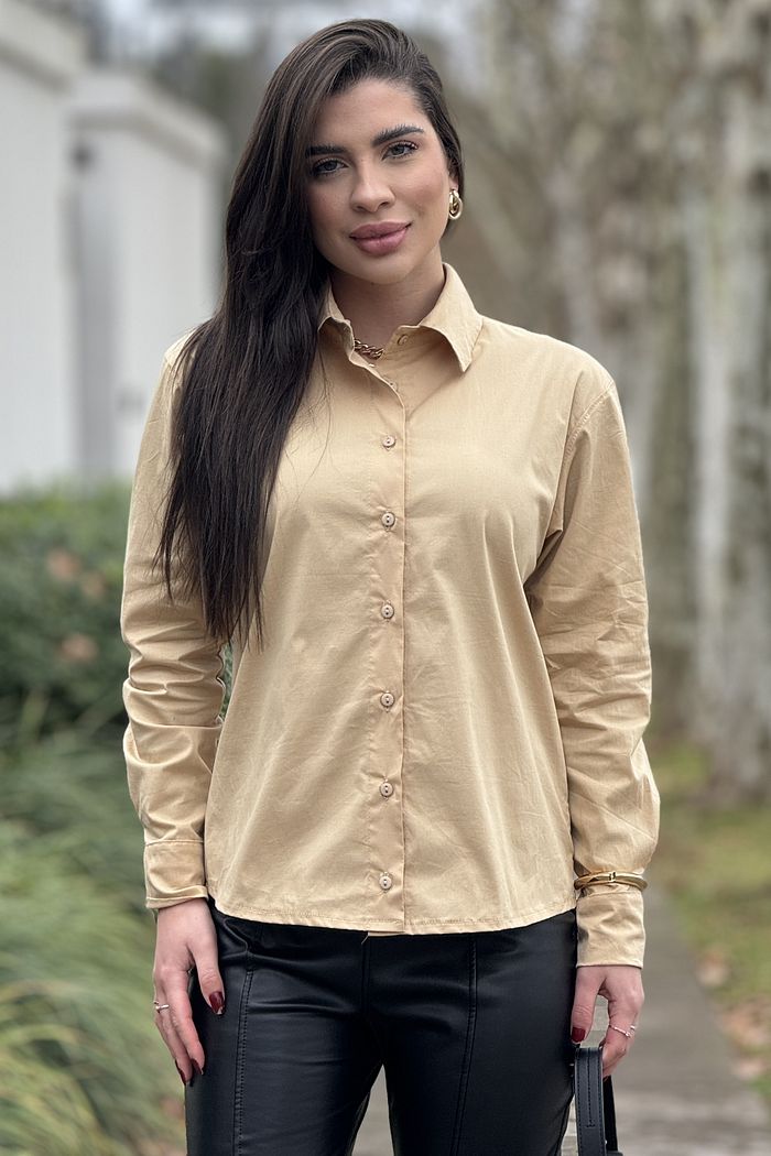 Camisa Tricoline Elastano Vanilla