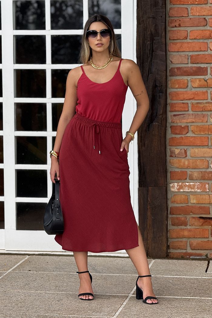 Saia Linho Estonado Marsala