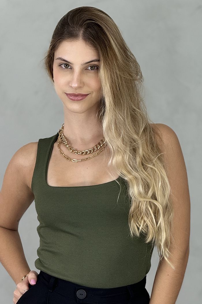 Regata Gola Quadrada Verde Militar