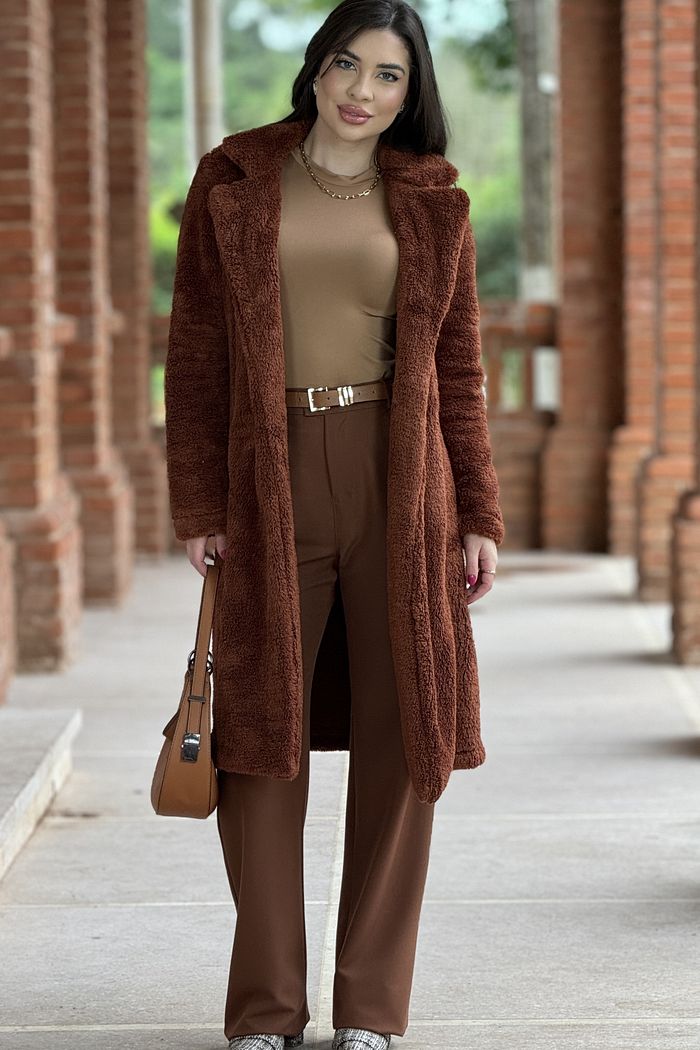 Casaco Sobretudo Cléo Marrom
