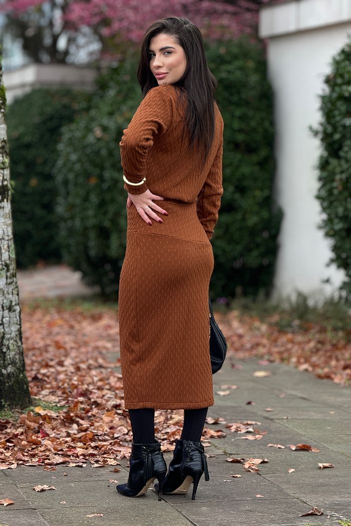 Saia Tricot Rebeca Caramelo