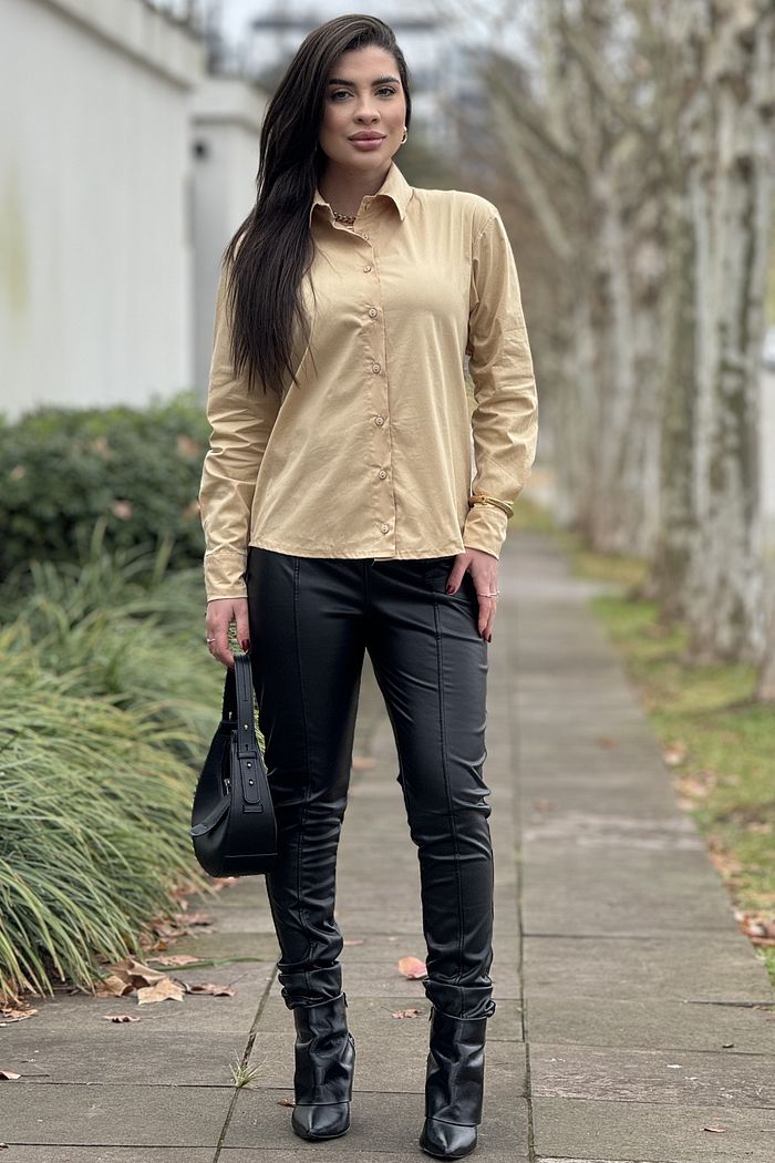 Camisa Tricoline Elastano Vanilla