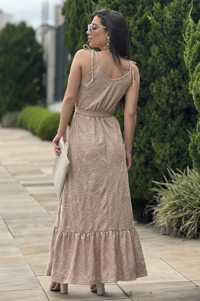 Vestido Laura Bordado Cappuccino