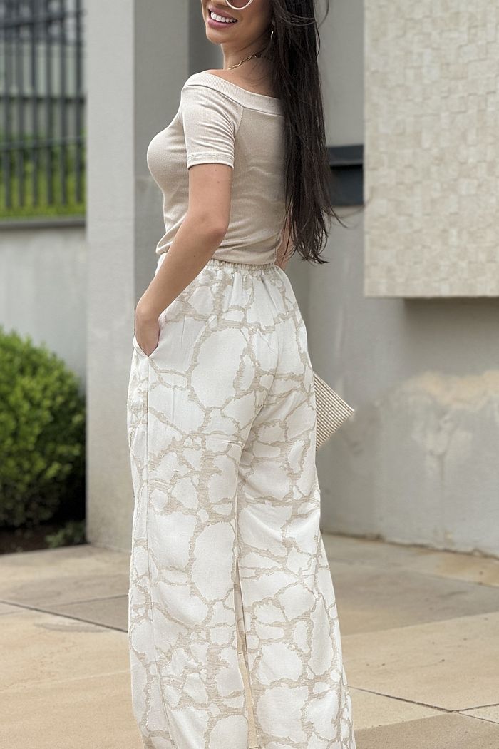 Pantalona Kaci Linho Desenho Girafa