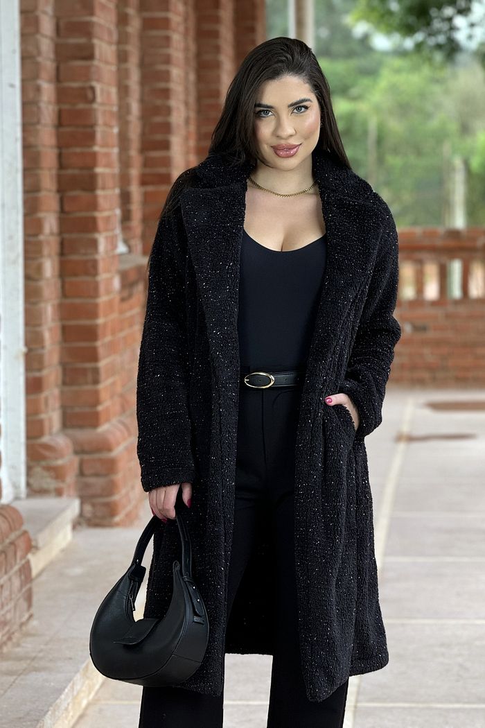 Casaco Sobretudo Cléo Preto