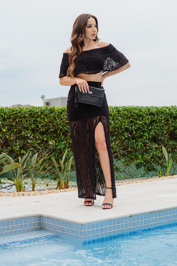 Top Babado Cibele Preto