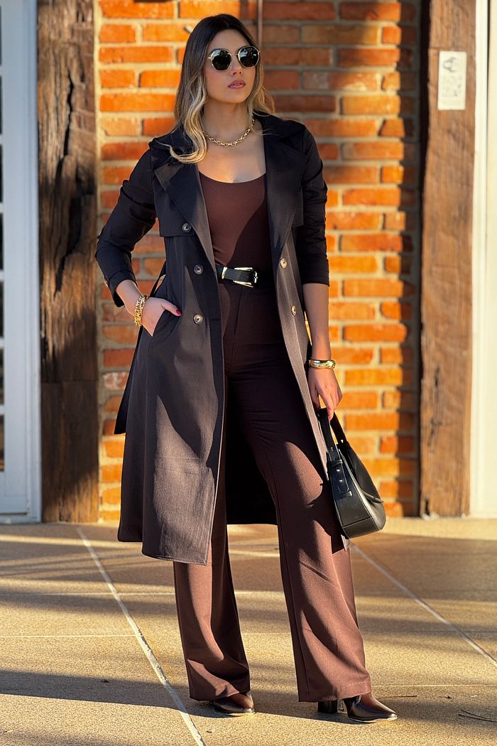 Trench Coat Preto