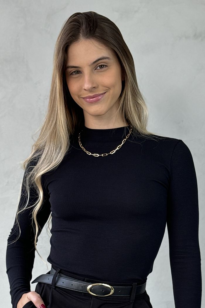 Basiquinha Manga Longa Preto Onix